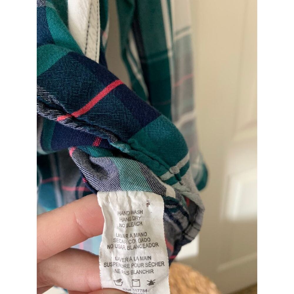 Rails Green And White Plaid Collared Button-Down … - image 7